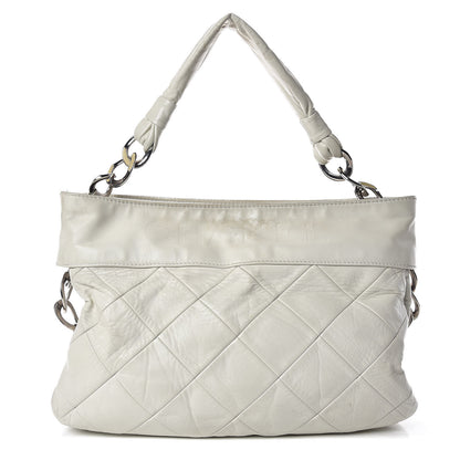 Chanel Calfskin Quilted Chain Hobo White 1 of 24