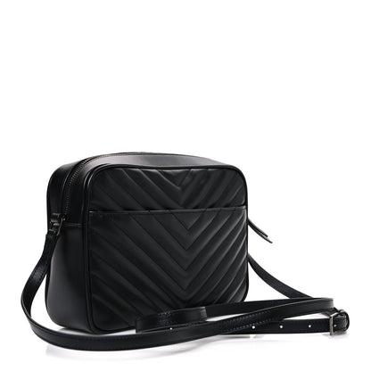 Saint Laurent Calfskin Matelasse Monogram Lou Camera Bag Black 3 of 10