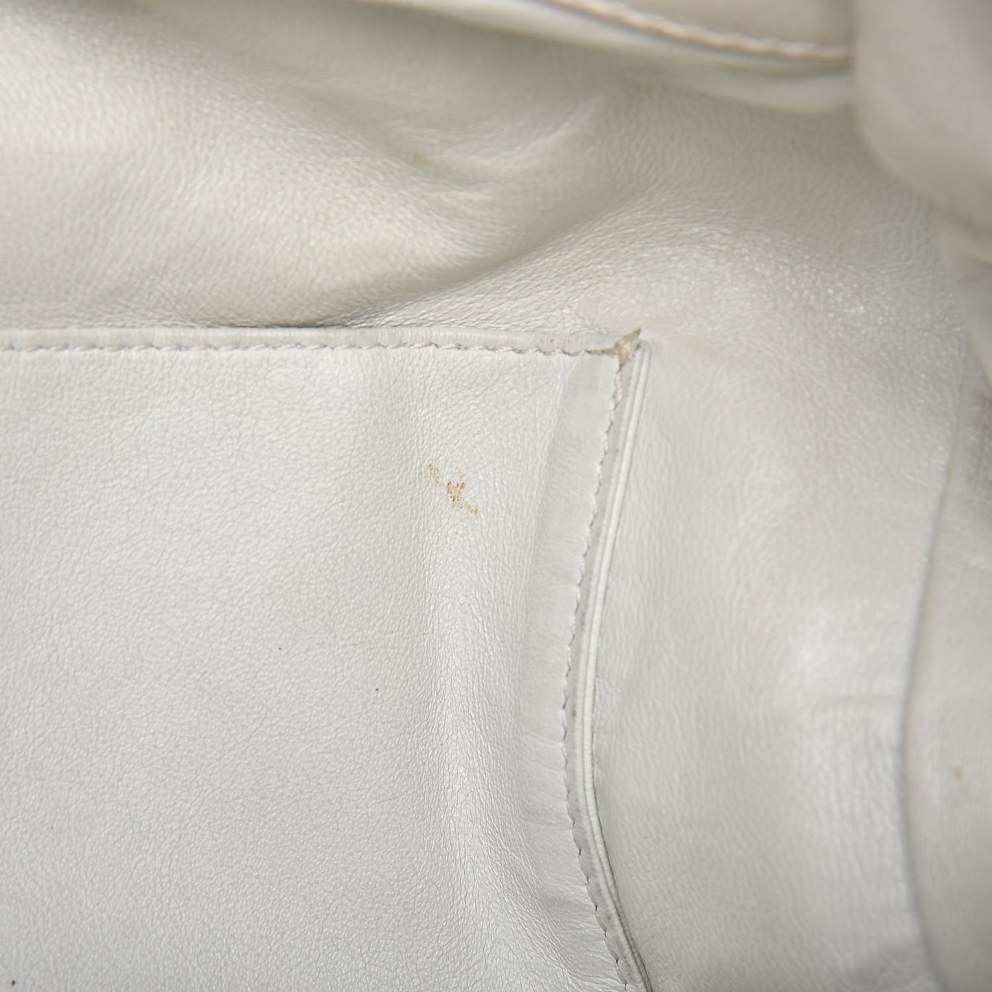 Calfskin Large East West Modern Chain Tote White