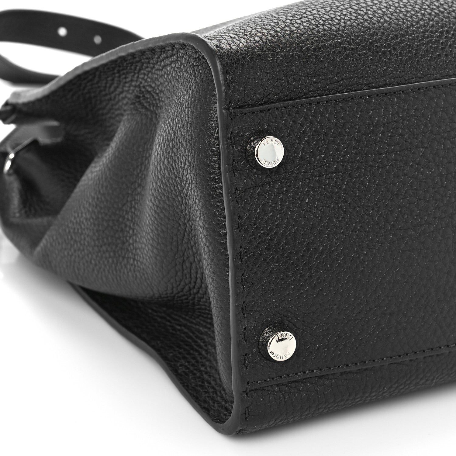 Fendi Cuoio Romano Selleria Metal Stitch Large Mens Peekaboo Iconic Essential Satchel Black 7 of 9