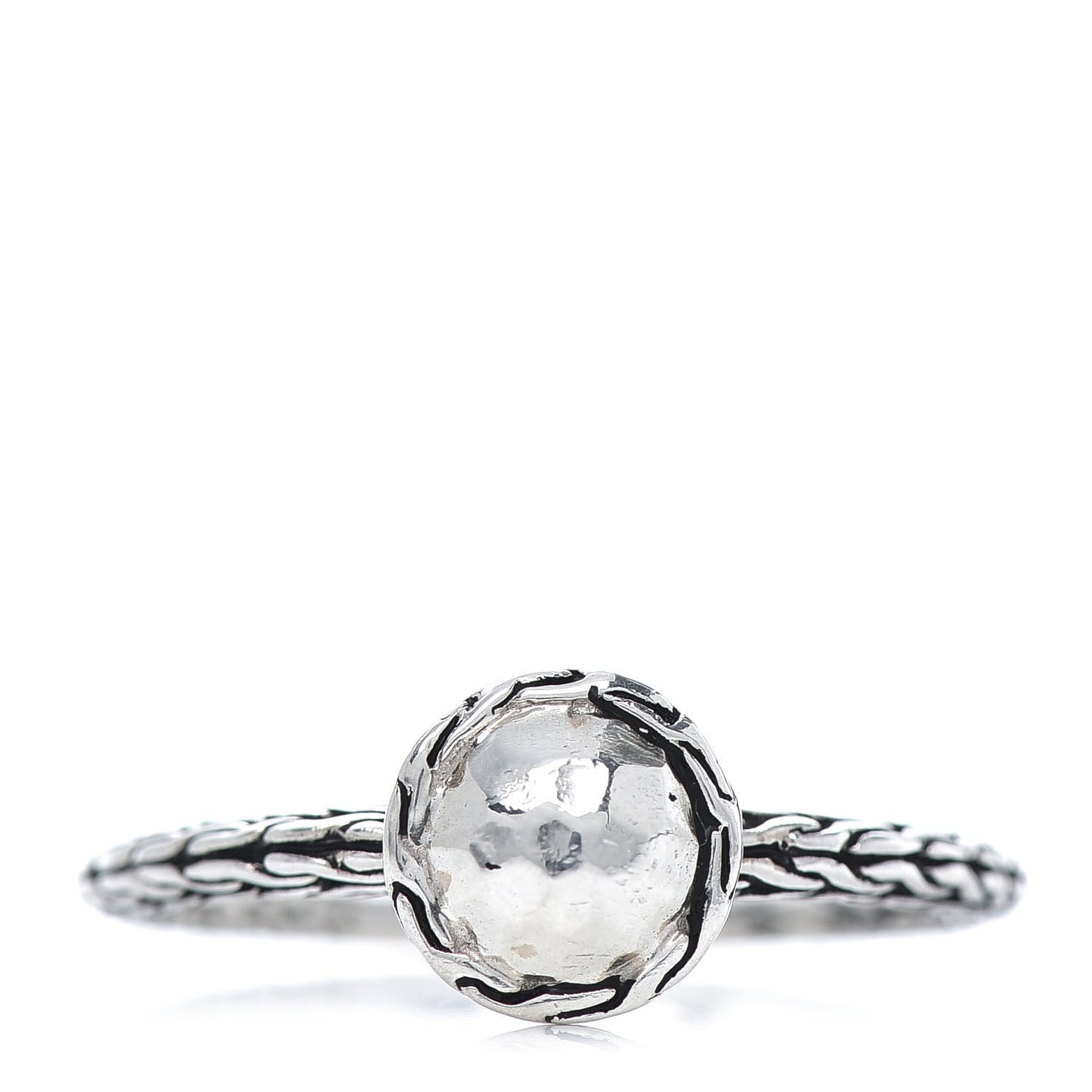 Sterling Silver Palu Hammered Round Ring 57 8