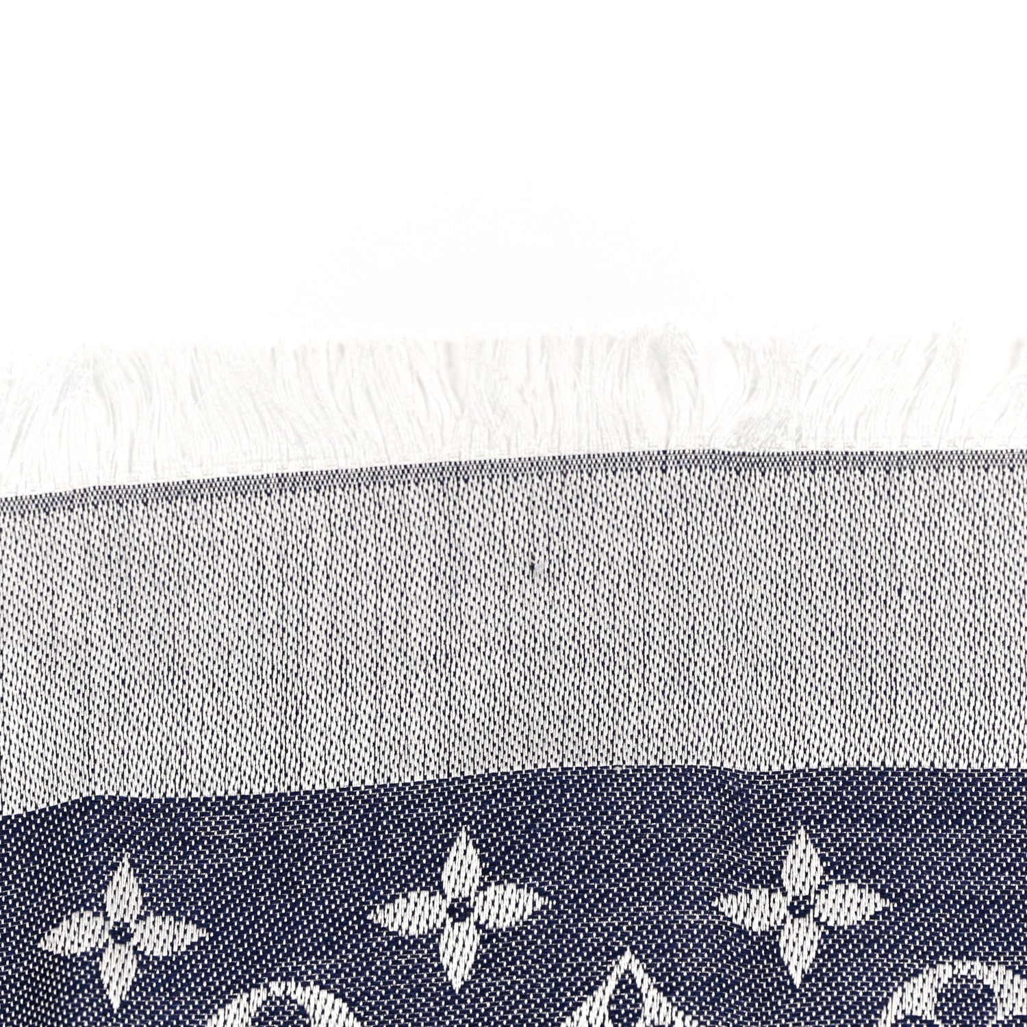 Louis Vuitton Silk Wool Monogram Denim Shawl Blue Clair 4 of 7