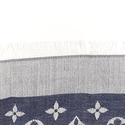 Louis Vuitton Silk Wool Monogram Denim Shawl Blue Clair 4 of 7