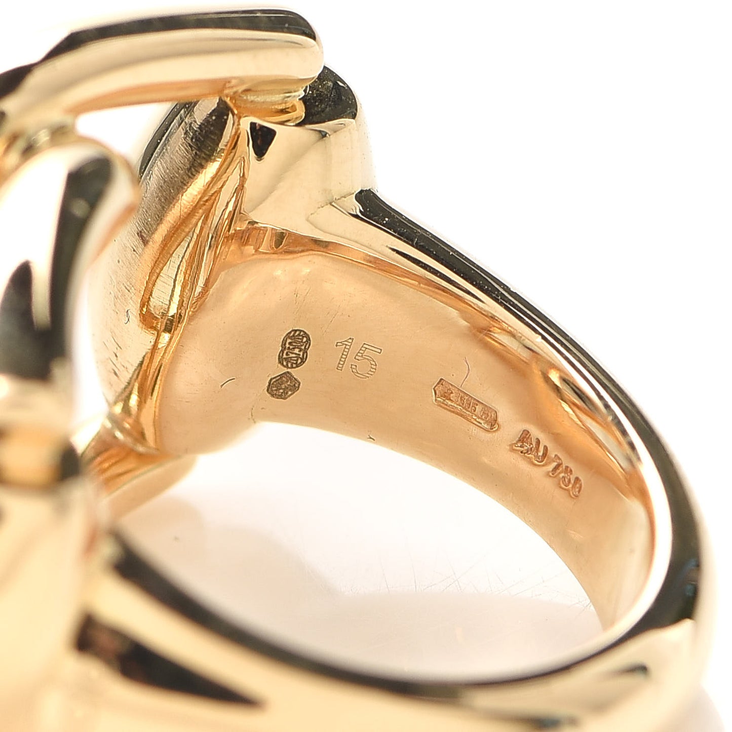 18K Yellow Gold Double Horsebit Ring 55 7.25
