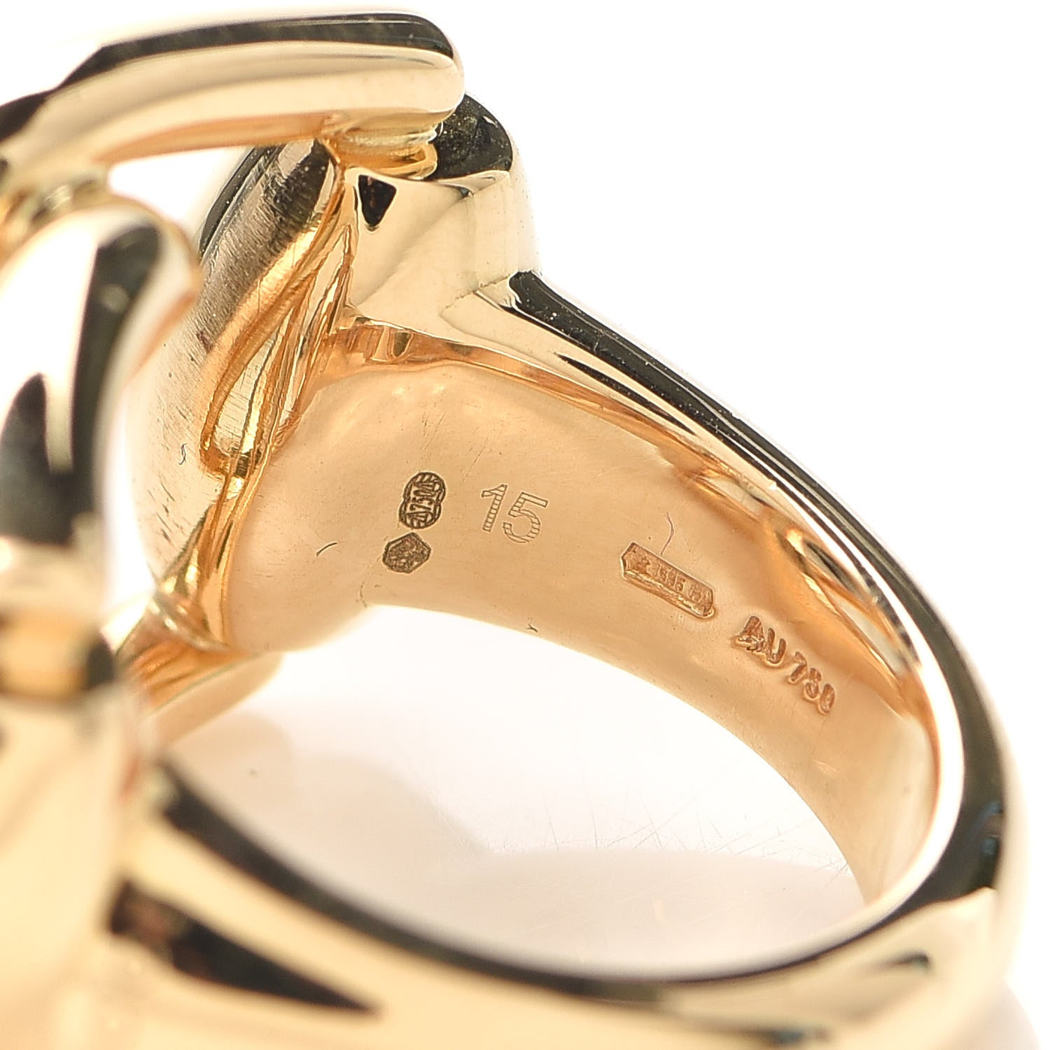 Gucci 18K Yellow Gold Double Horsebit Ring 55 7.25 4 of 6