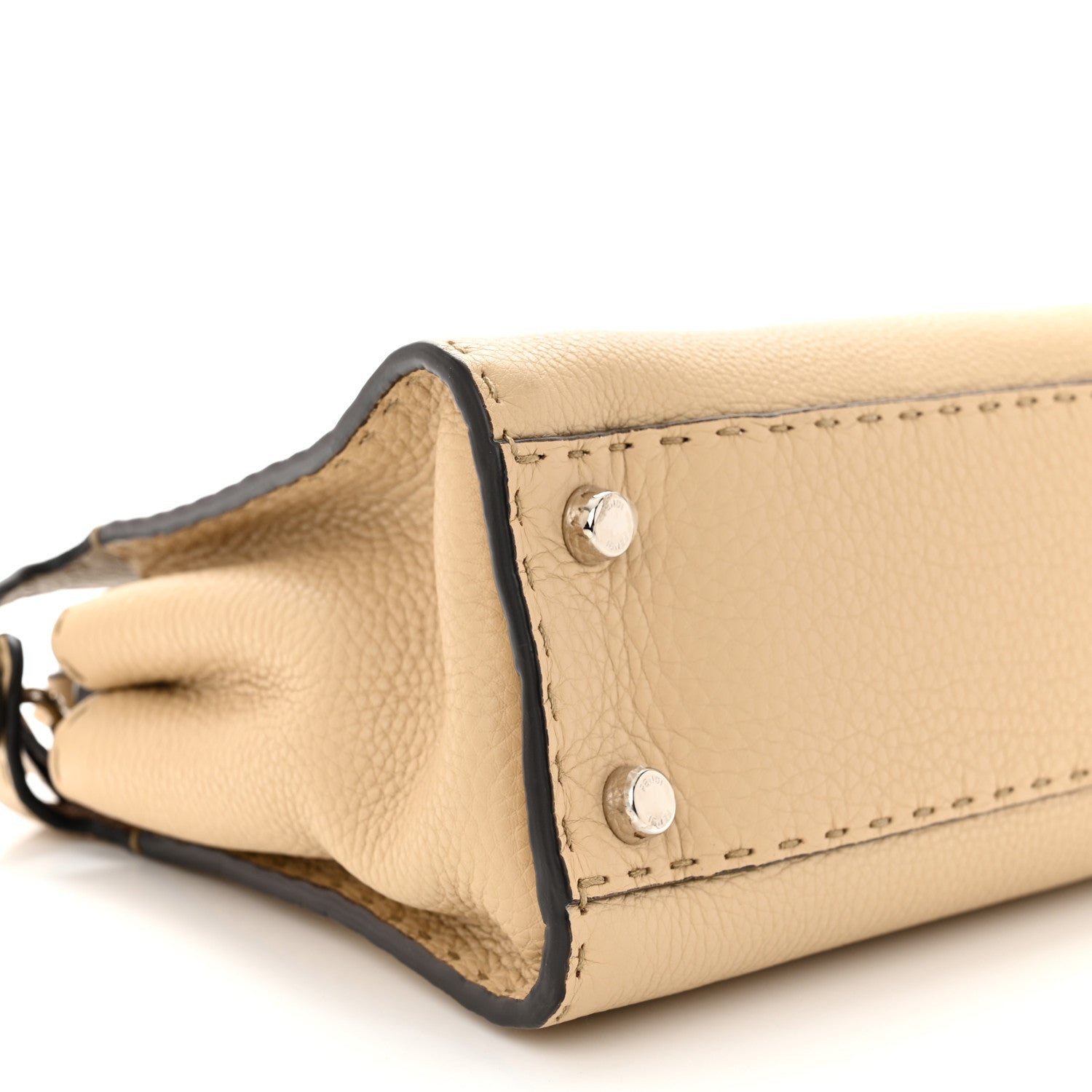 Fendi Cuoio Romano Selleria Medium Peekaboo Iconic Essentially Satchel Paglia Latte Mou 10 of 11