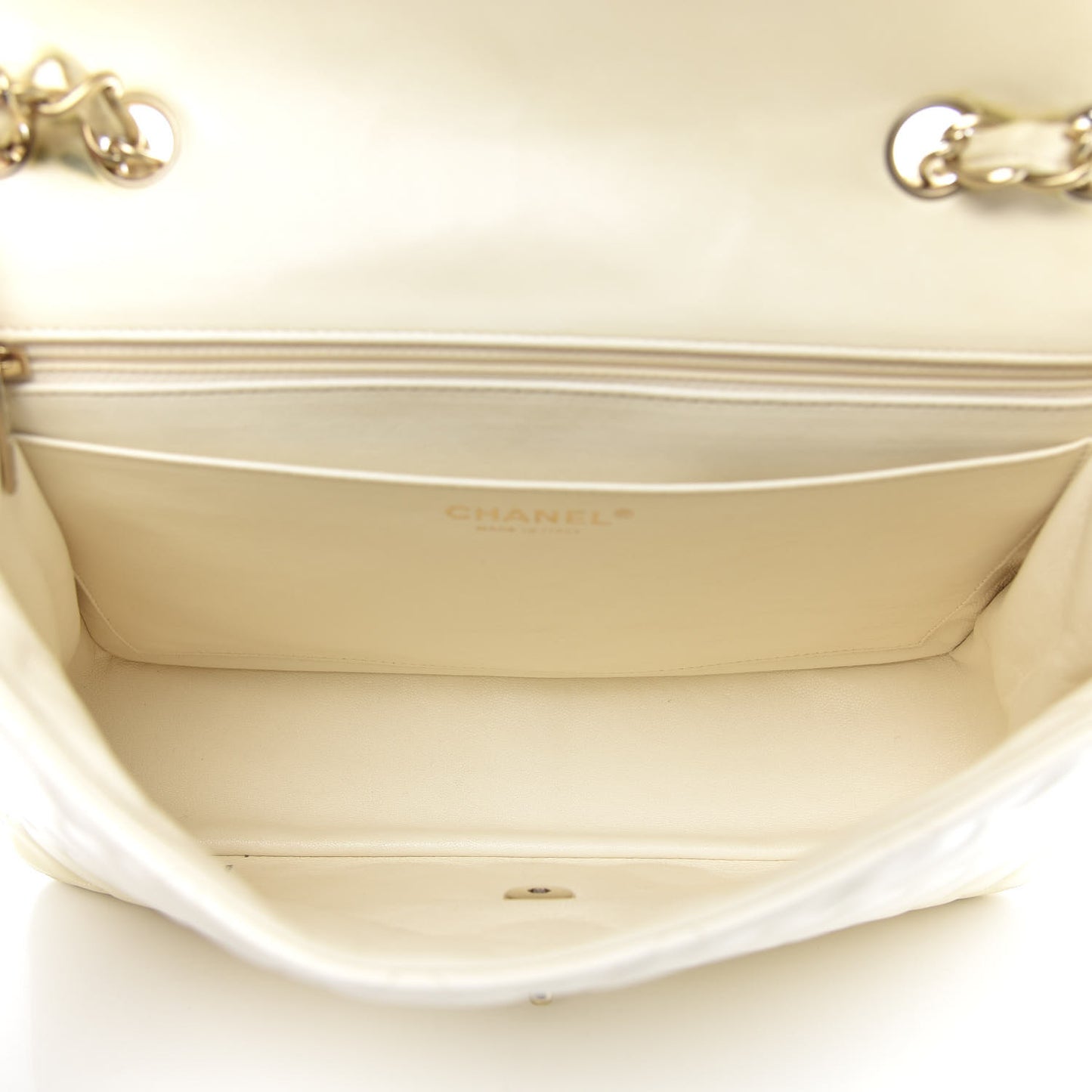 Lambskin Quilted Jumbo Single Flap Ivory