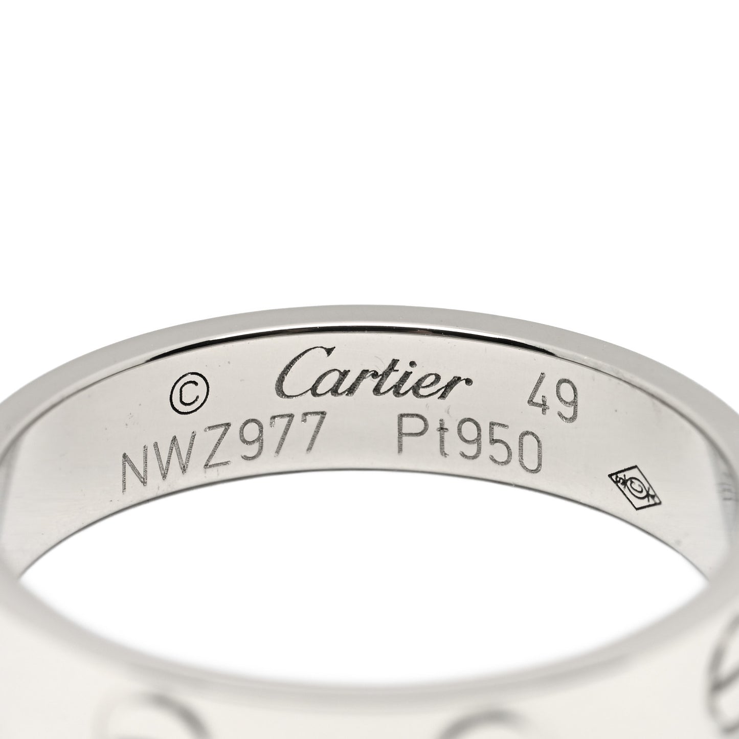 Platinum 3.5mm LOVE Wedding Band Ring 49 4.75