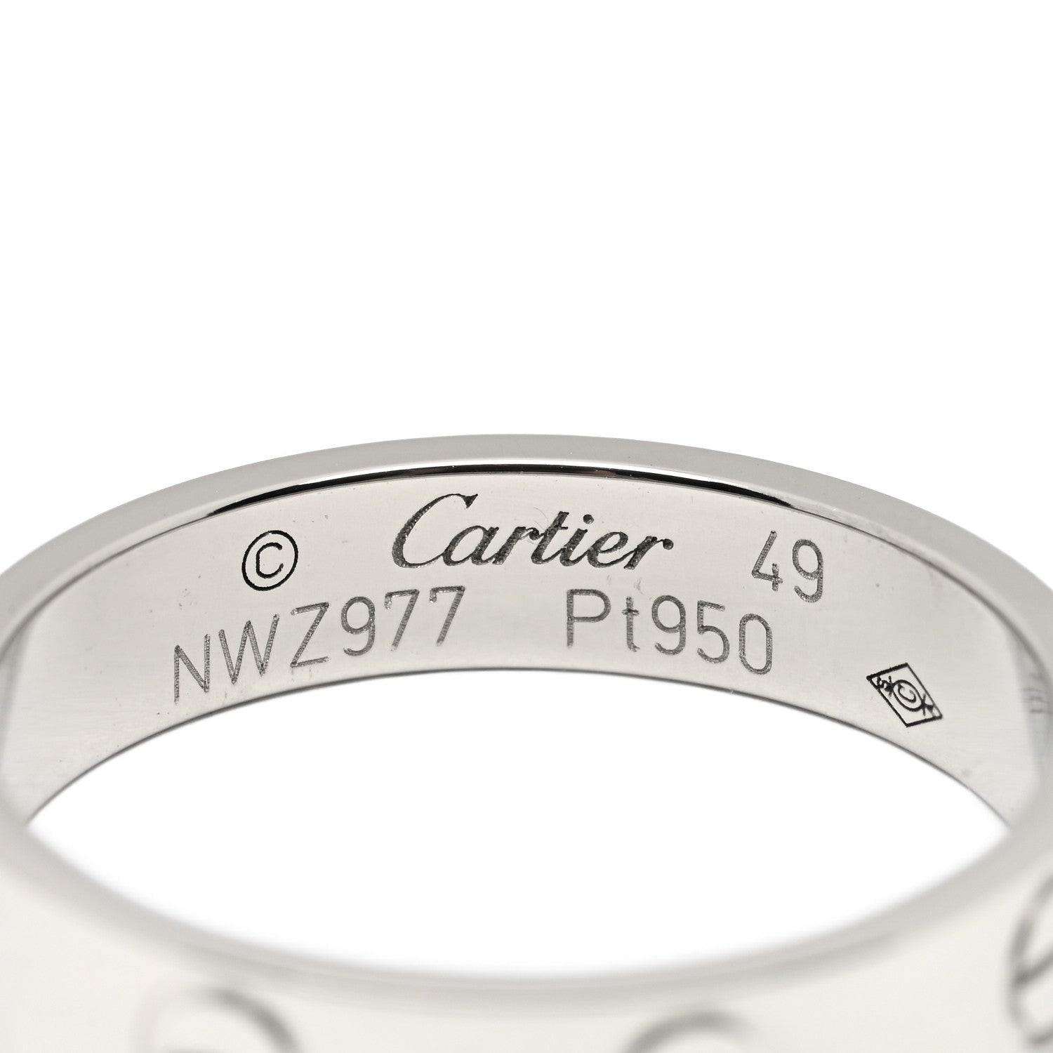 Cartier Platinum 3.5mm LOVE Wedding Band Ring 49 4.75 3 of 3