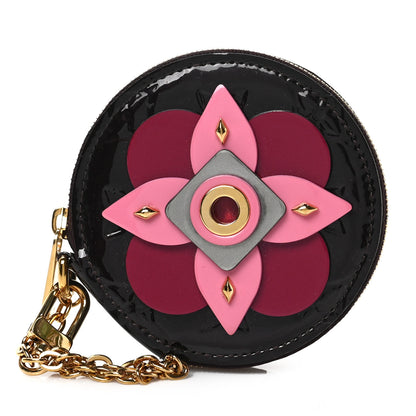 Louis Vuitton Vernis Flower Round Coin Purse Amarante 1 of 6