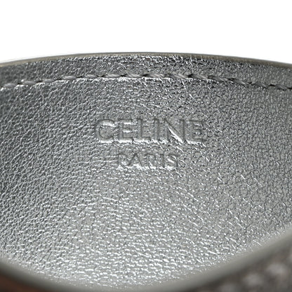 Celine Calfskin Logo Card Holder Silver 6 of 9
