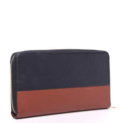 Celine Lambskin Large Zip Around Multifunction Wallet Navy Claycourt 2 of 10