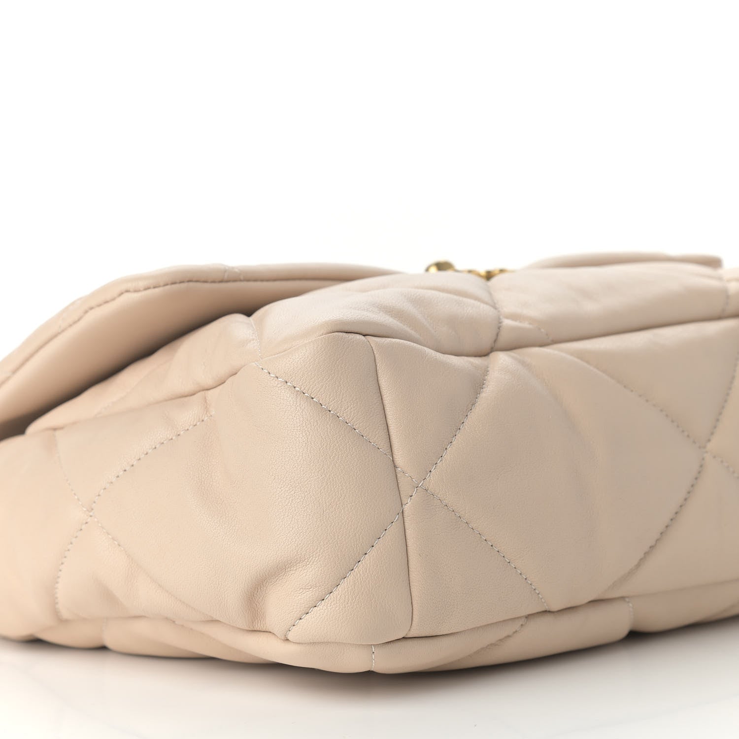 Chanel Lambskin Quilted Large Chanel 19 Flap Beige 8 of 9