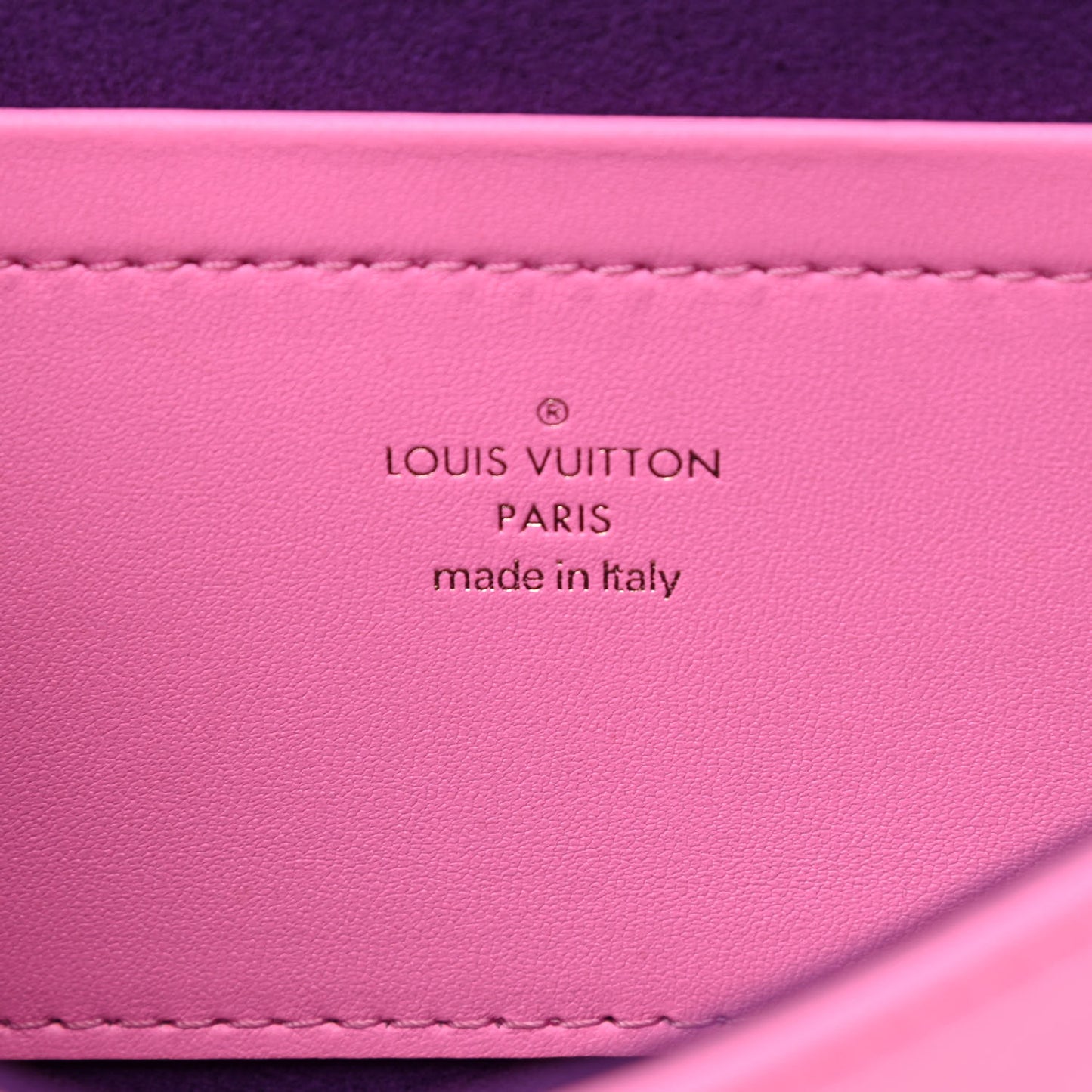 Lambskin Embossed Monogram Vuittamins Pochette Coussin Rose Violet