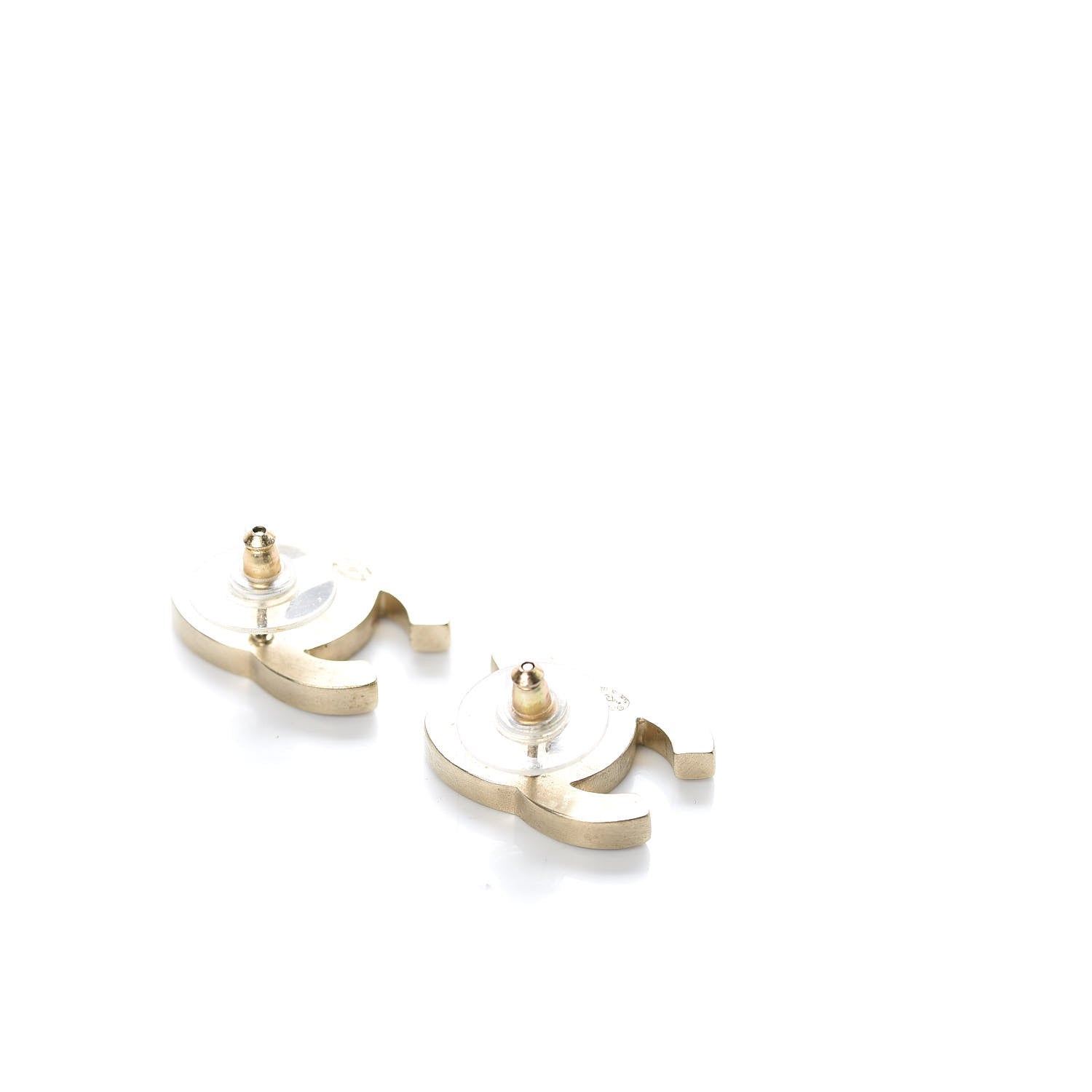 Chanel Lambskin CC Earrings Dark Beige 3 of 4