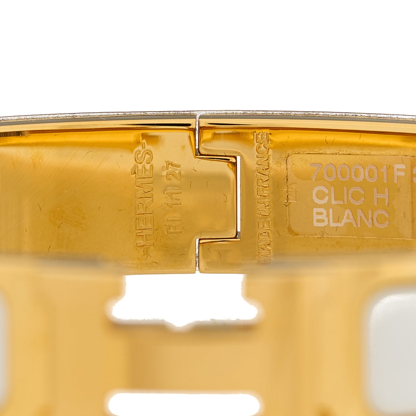 Enamel Narrow Clic Clac H Bracelet GM White