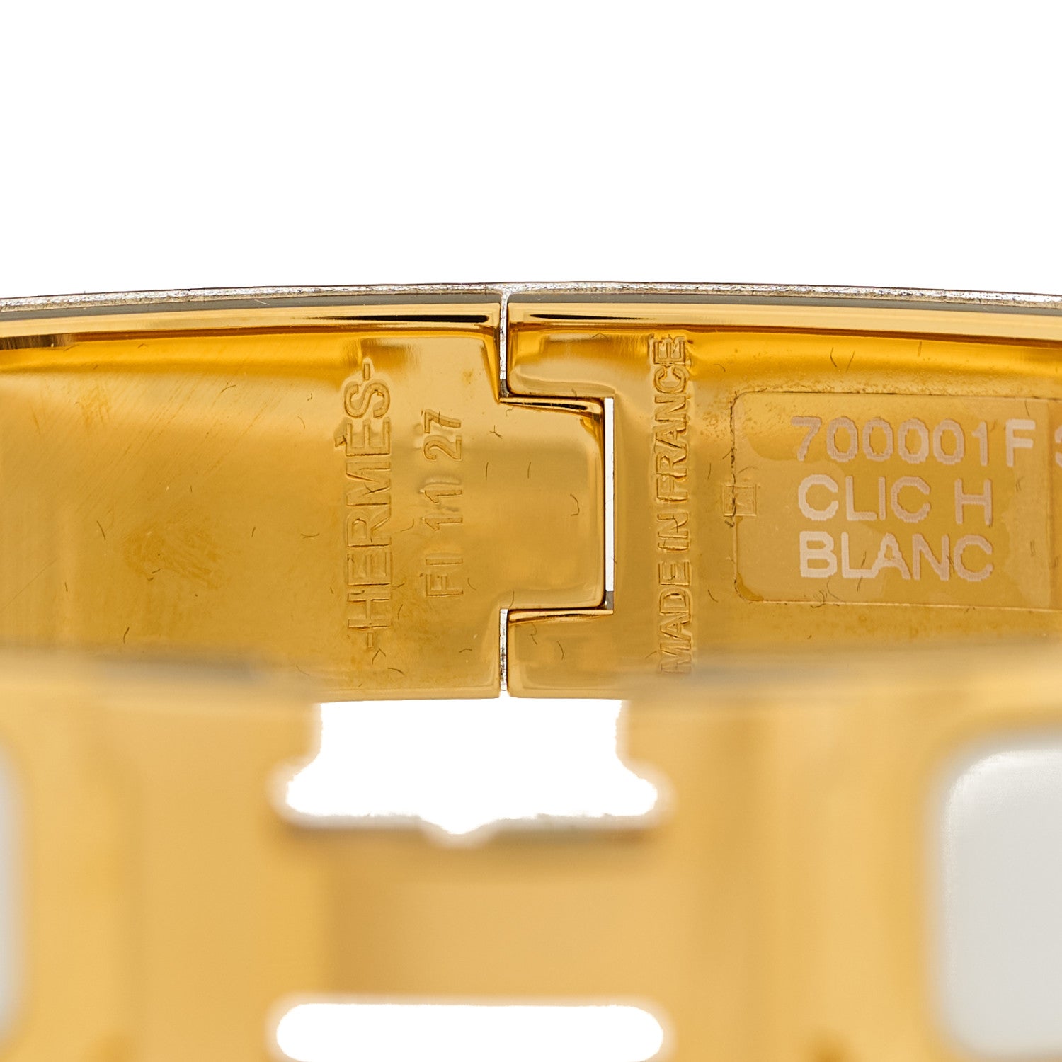 Hermes Enamel Narrow Clic Clac H Bracelet GM White 4 of 5