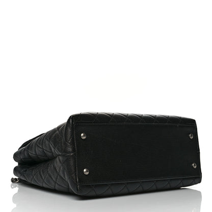 Chanel Goatskin Quilted Small CC University Shopping Tote Black 3 of 10
