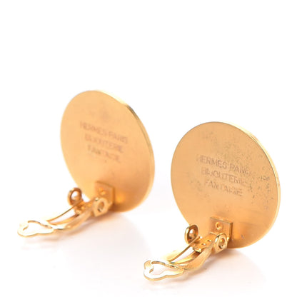 Hermes Clou De Selle Clip On Earrings Gold 3 of 5
