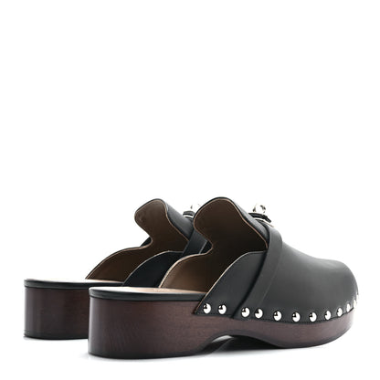 Hermes Calfskin Carlotta Mules 37 Black 4 of 8