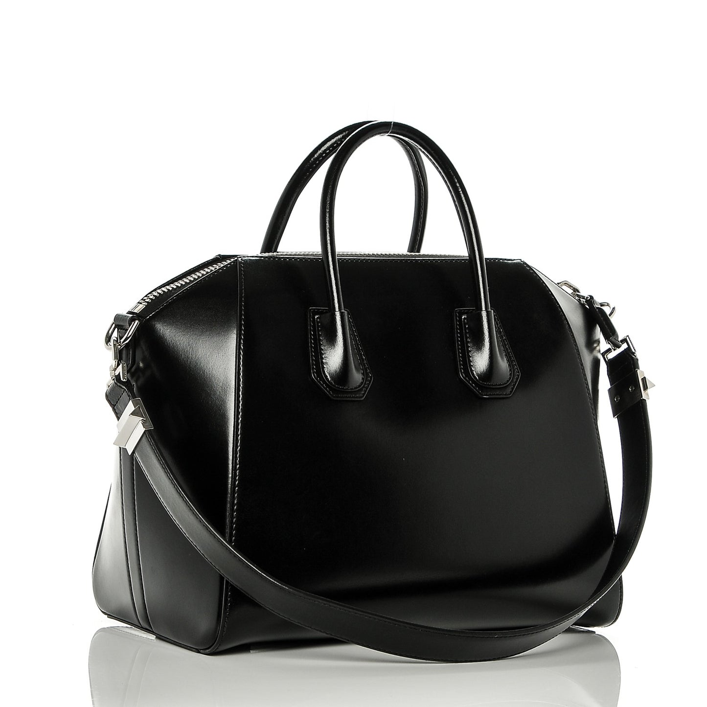 Shiny Lord Calfskin Medium Antigona Black