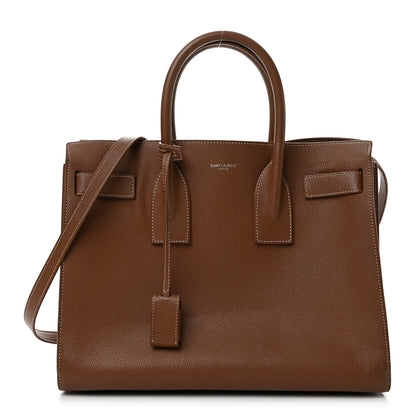 Saint Laurent Grained Calfskin Topstitch Small Classic Sac De Jour Taupe 1 of 14