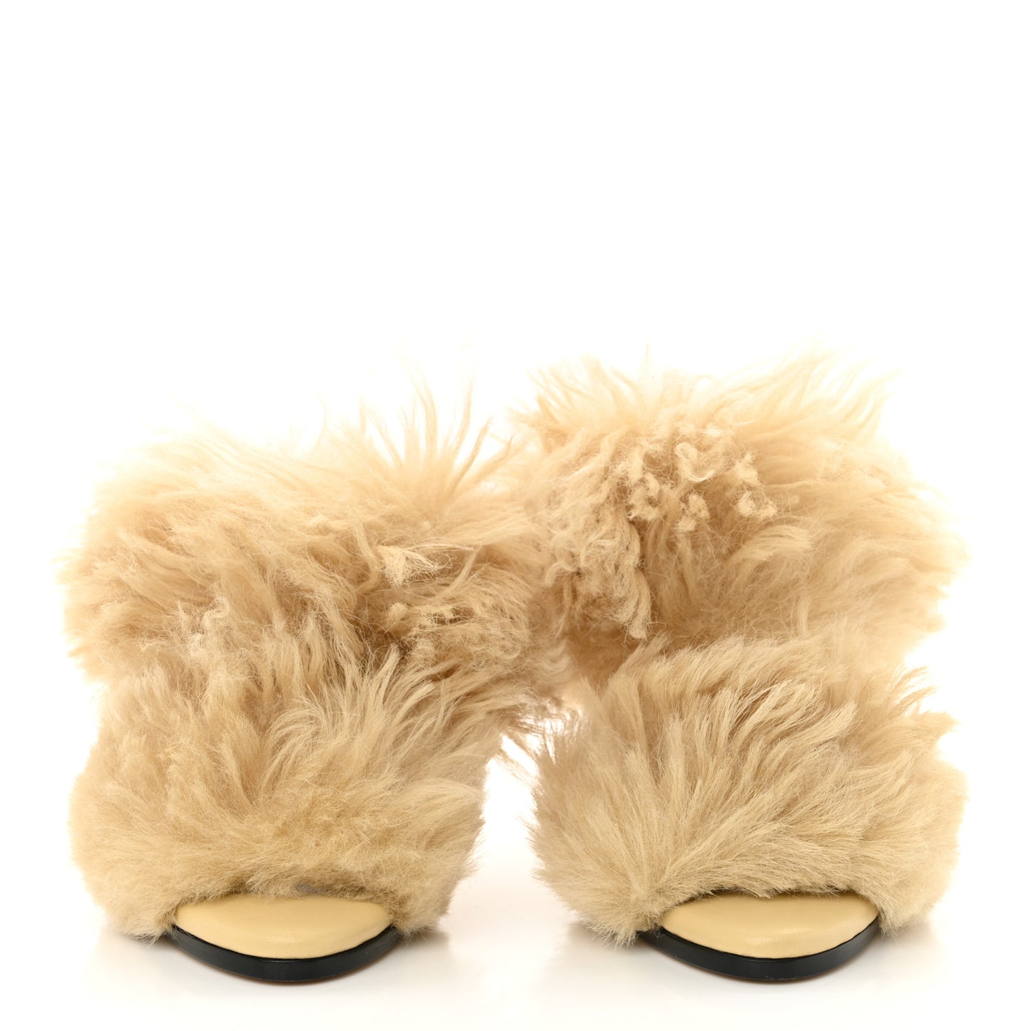 Shearling Lambskin Poodle Curve Sandals 40 Heirloom