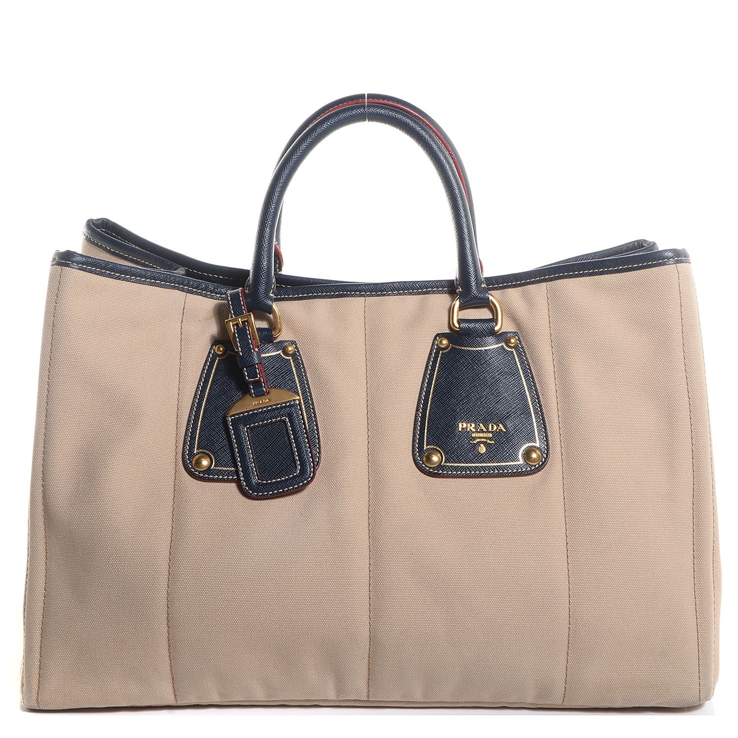 Prada Canapa Saffiano Tote Corda Blue 2 of 19