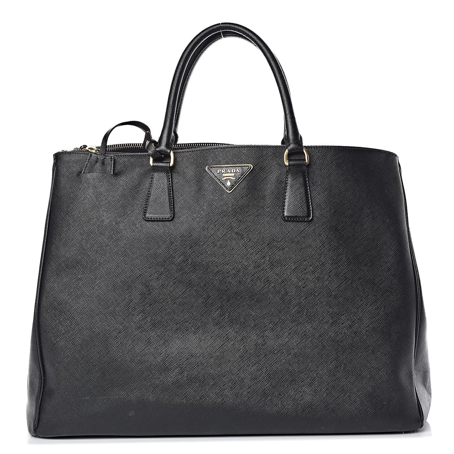 Saffiano Lux Extra Large Galleria Double Zip Tote Black