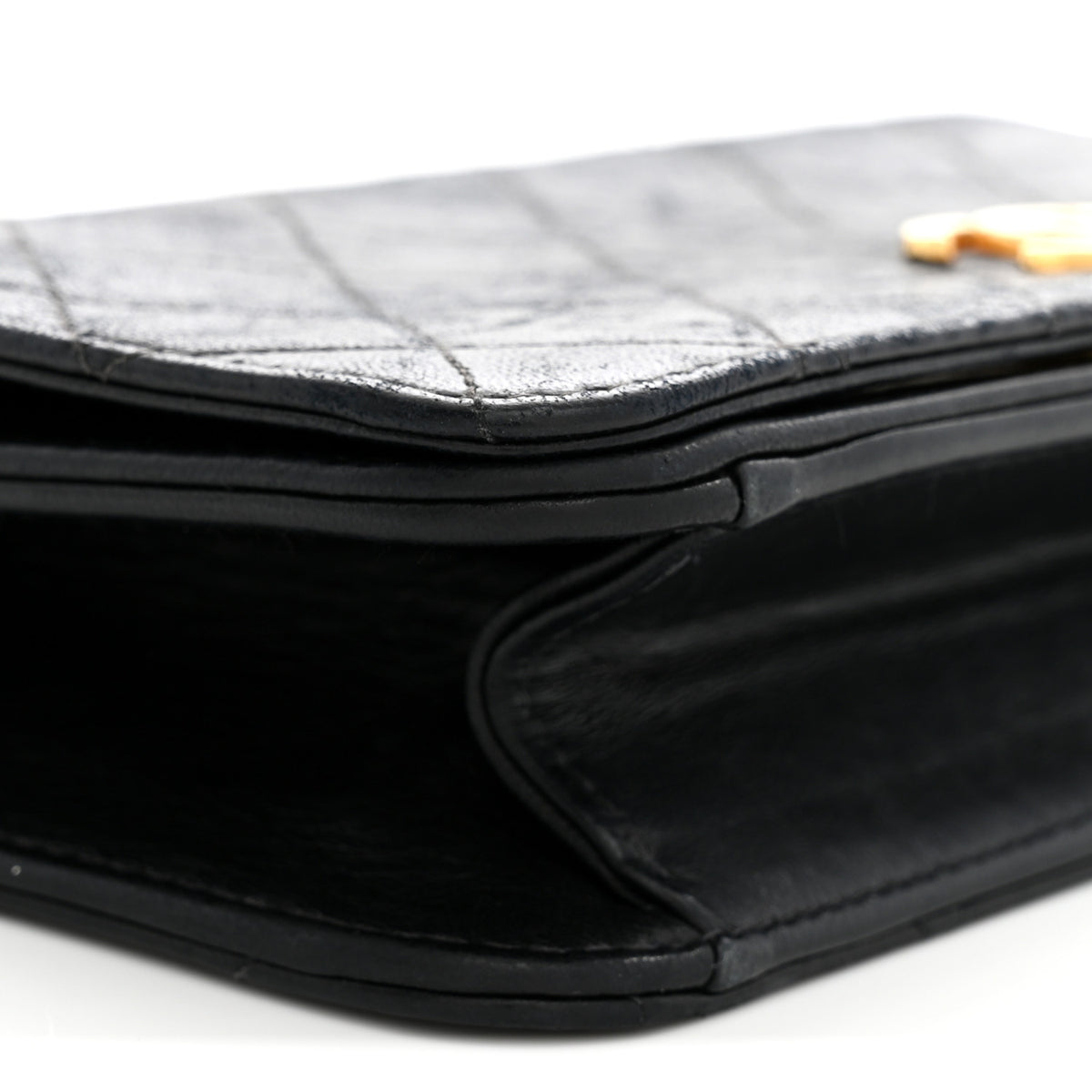 Lambskin Quilted Small Single Flap Bag Black