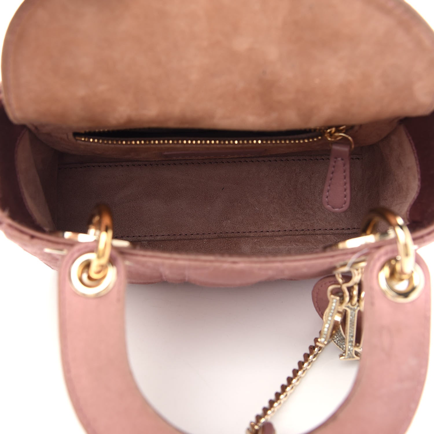 Christian Dior Satin Swarovski Crystal Cannage Mini Lady Dior Pink 5 of 11
