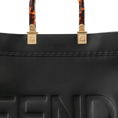 Fendi Vitello King Plexiglass Large Fendi Sunshine Shopper Tote Black 8 of 11