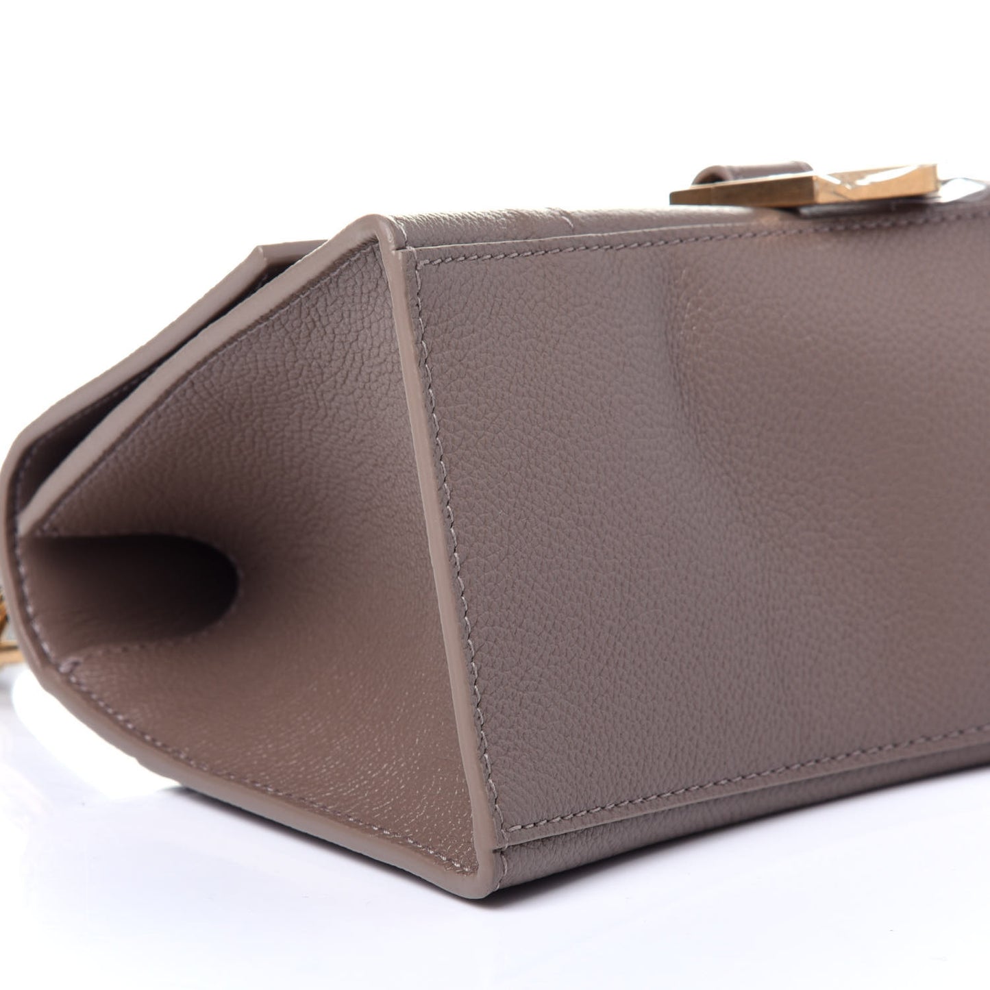 Grained Calfskin Small Hourglass Top Handle Bag Mink Grey