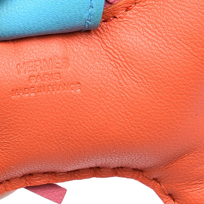 Hermes Milo Lambskin Grigri Rodeo Horse Bag Charm PM Orange Poppy Rose Azalee Bleu Azteque 3 of 4