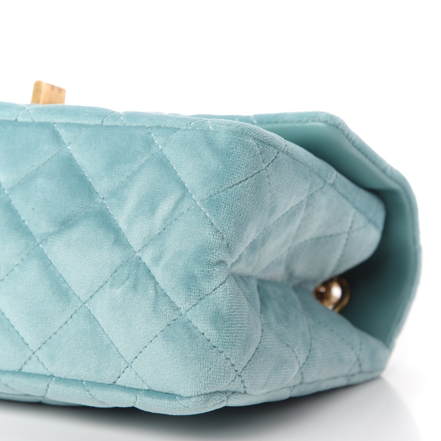 Velvet Quilted Mini 2.55 Reissue Flap Light Blue
