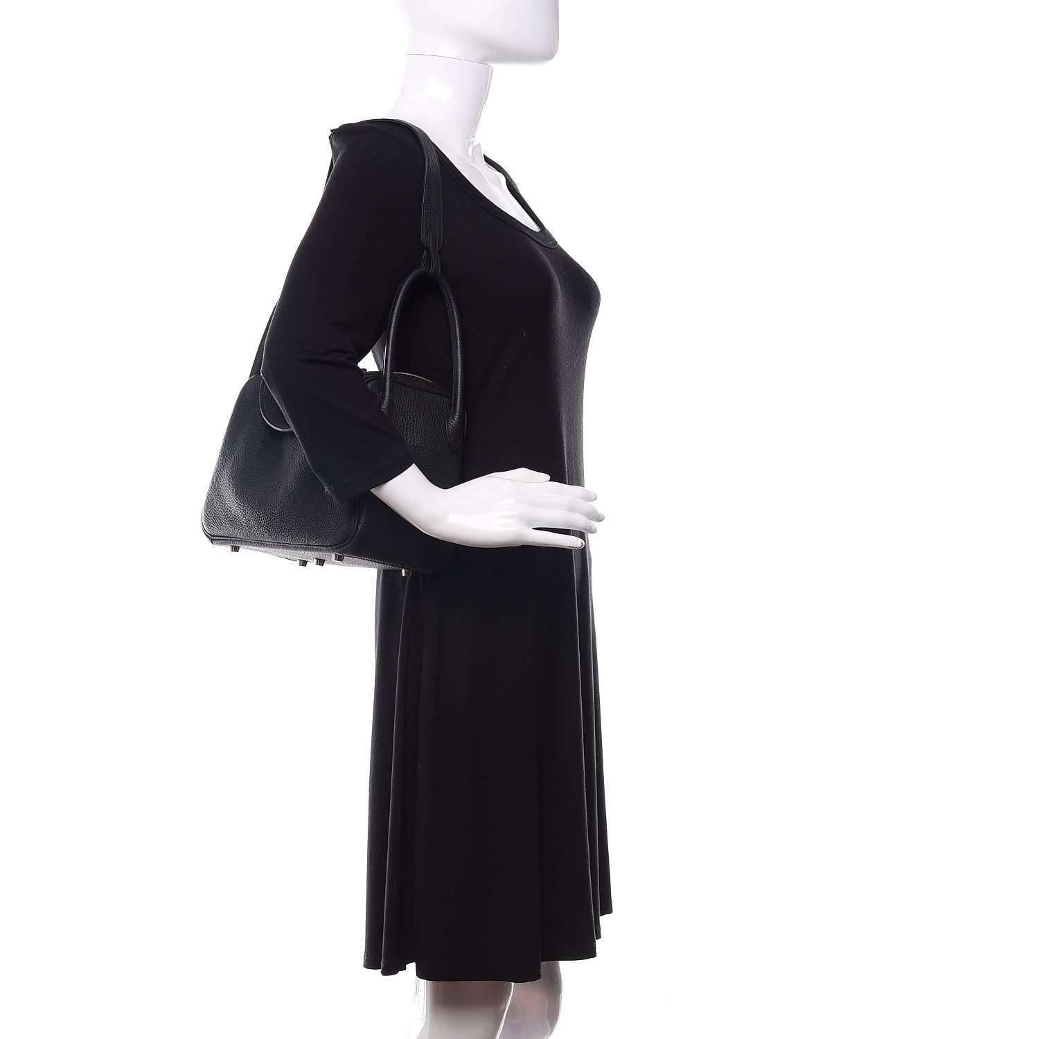 Hermes Taurillon Clemence Lindy 26 Black 2 of 11