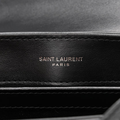 Saint Laurent Calfskin Y Quilted Monogram Monochrome Toy Loulou Crossbody Bag Black 6 of 11