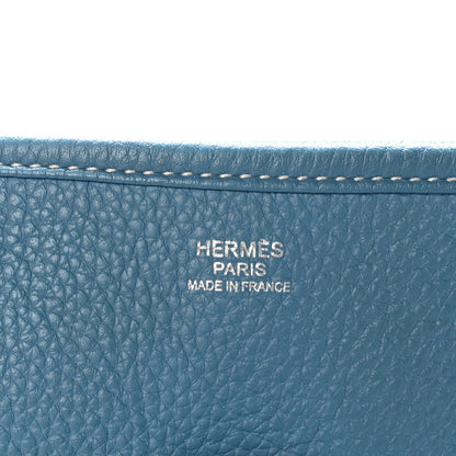 Hermes Taurillon Clemence Evelyne III GM Blue Jean 6 of 10