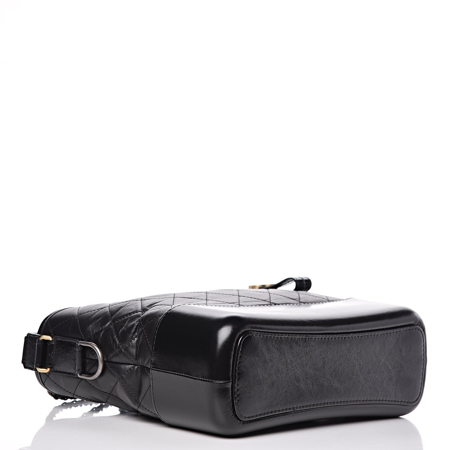 Aged Calfskin Quilted Medium Gabrielle Hobo Black
