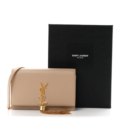 Saint Laurent Smooth Calfskin Classic Monogram Kate Tassel Chain Wallet Nude Powder 12 of 12