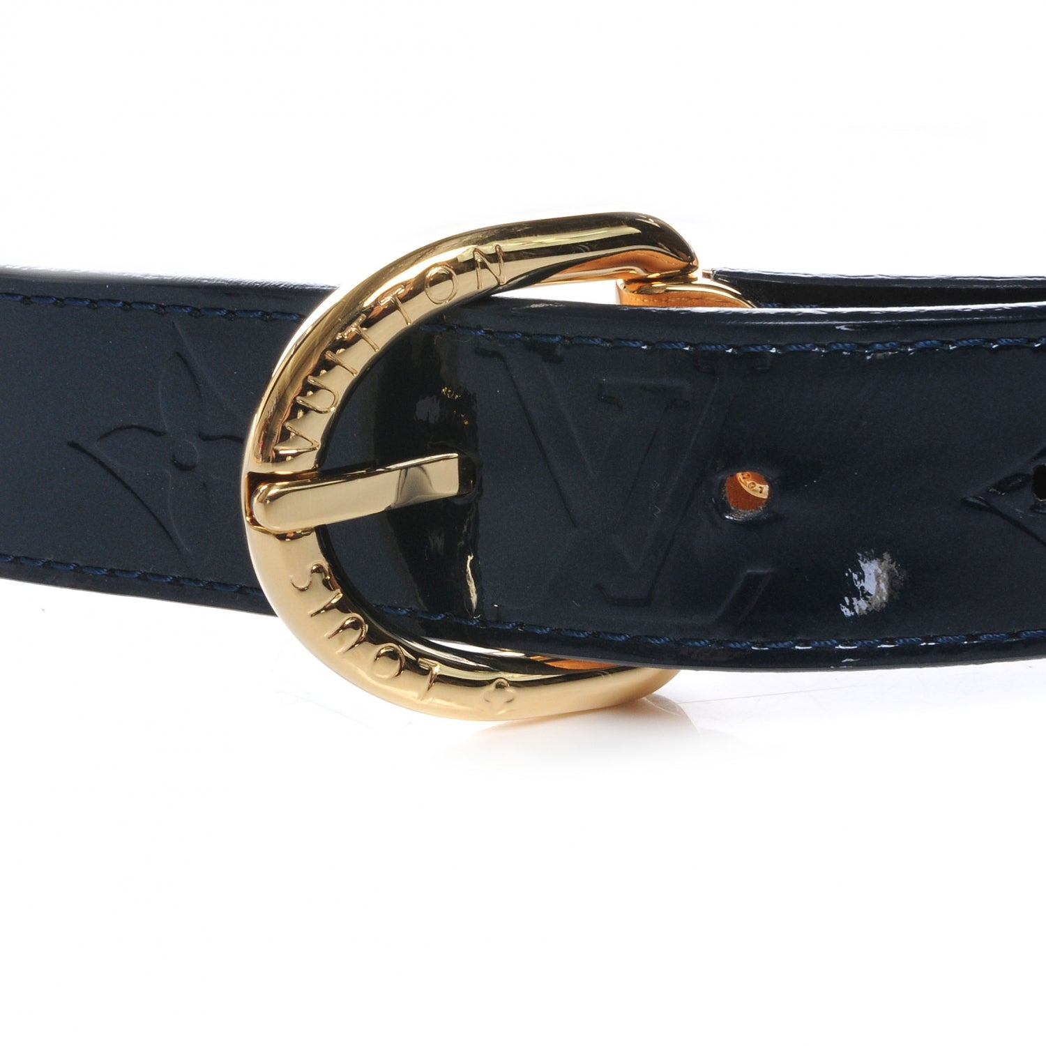 Louis Vuitton Vernis Belt 80 32 Blue Nuit 3 of 7