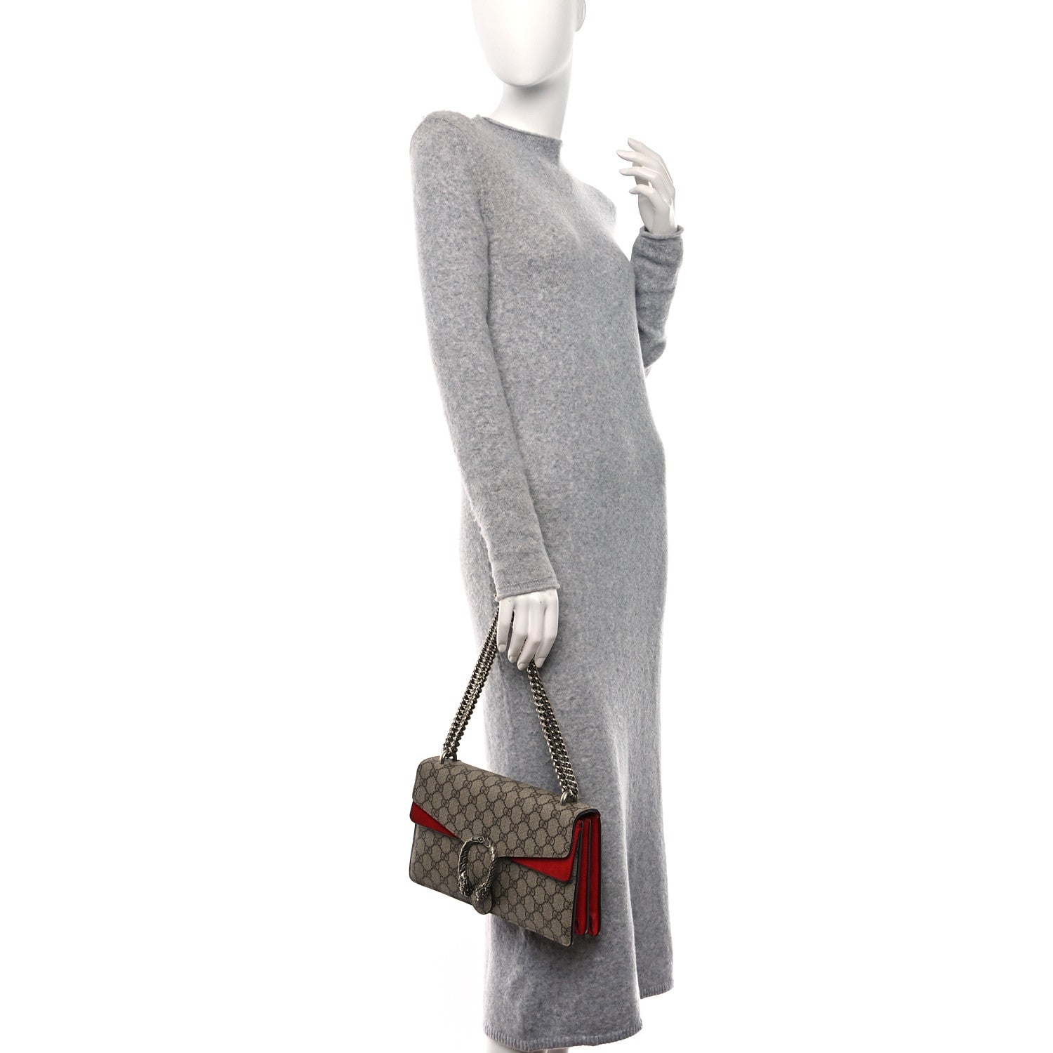 Gucci GG Supreme Monogram Small Dionysus Shoulder Bag Red 2 of 11