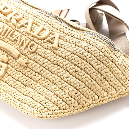 Prada Yarn Raffia Effect Crochet Belt Bag Naturale 9 of 9