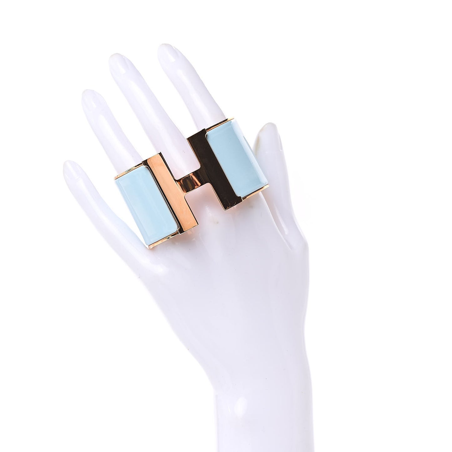 Enamel Extra Wide Clic Clac H Bracelet PM Bleu Glacier