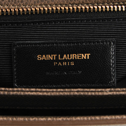 Saint Laurent Textured Calfskin Medium Classic Monogram Universite Bag Grey 6 of 8