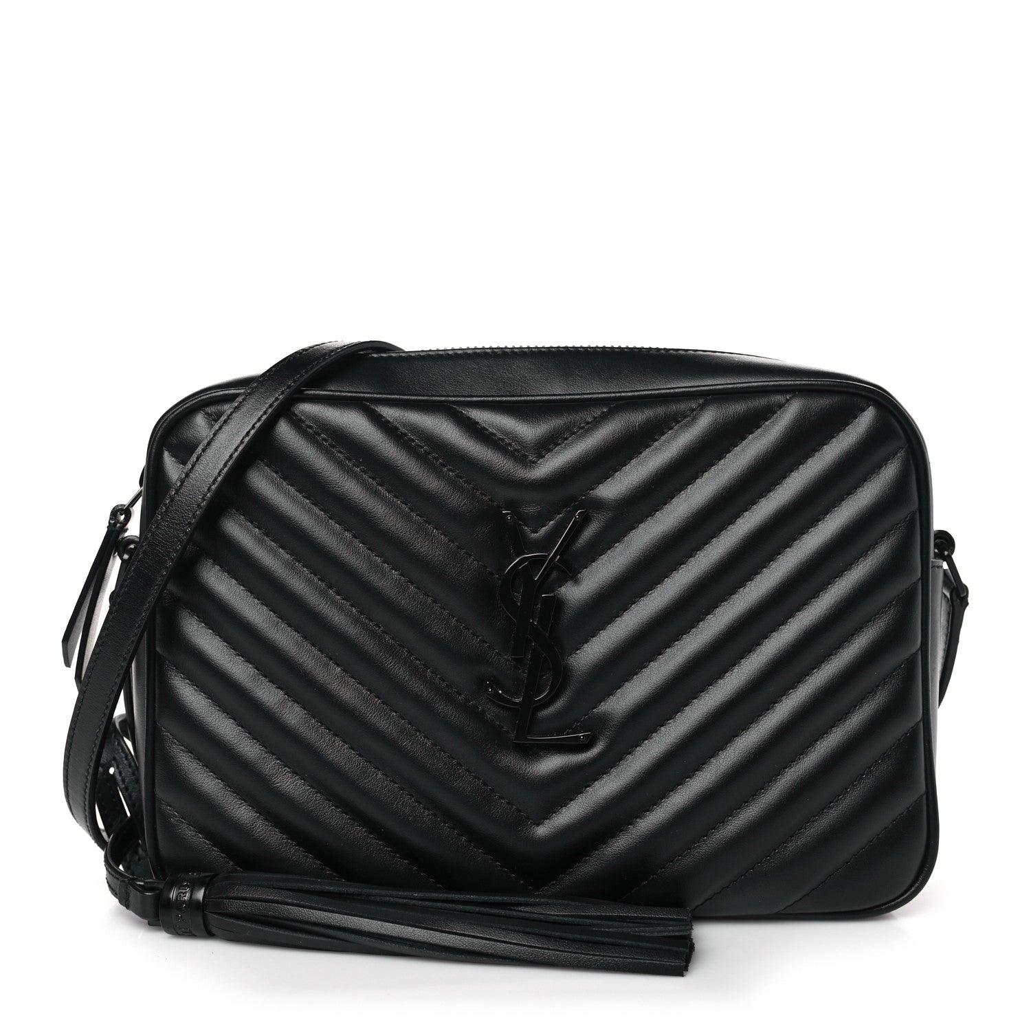 Saint Laurent Calfskin Matelasse Monogram Monochrome Lou Camera Bag Black 1 of 10