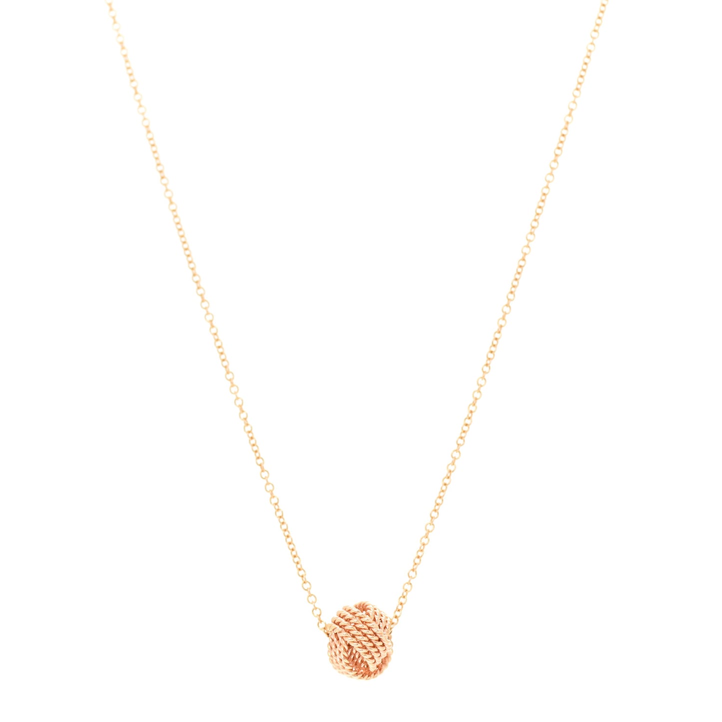 18K Rose Gold Twist Knot Pendant Necklace