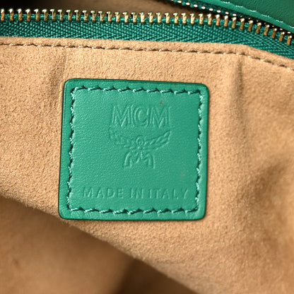 MCM Calfskin Mode Travia Medium Shoulder Bag Green 6 of 10