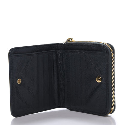 Balenciaga Agneau Giant 12 Gold Hardware Bill Fold Zip Wallet Vert Pinede 5 of 12