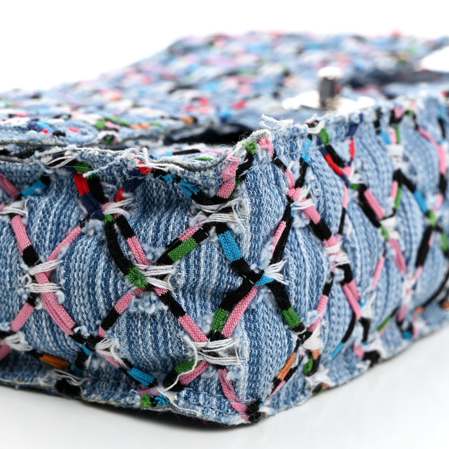 Chanel Woven Denim Medium Flap Multicolor 9 of 10